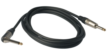 RockCable Instrument Cable - angled / straight TS (6.3 mm / 1/4"), 3 m / 9.8 ft - Black